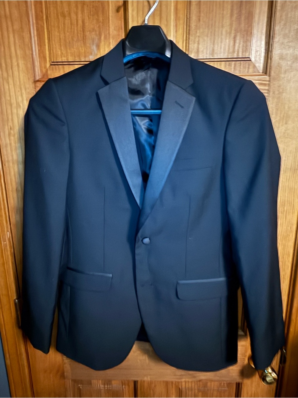 Unbranded tuxedo jacket notch satin lapels super 120s Merino wool 36R